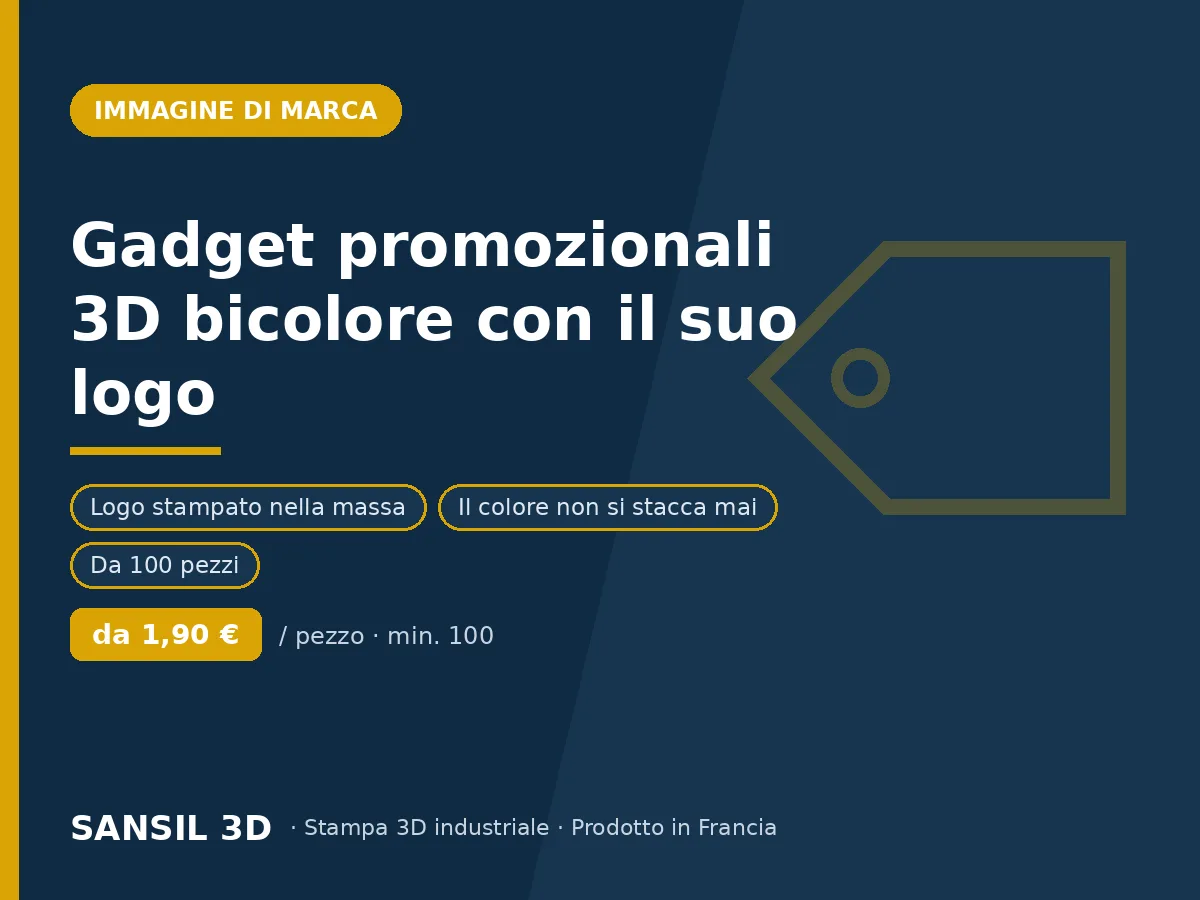 Gadget promozionali 3D bicolore con il vostro logo