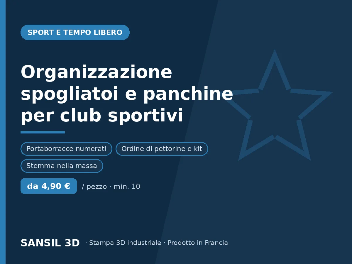 Organizzazione di spogliatoi e panche per società sportive