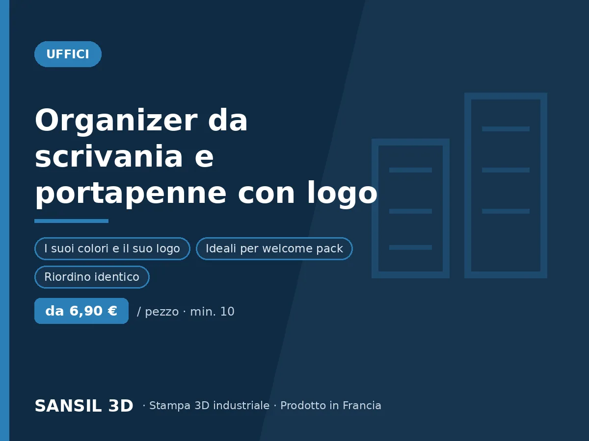 Organizer da scrivania e portapenne personalizzati con il vostro logo