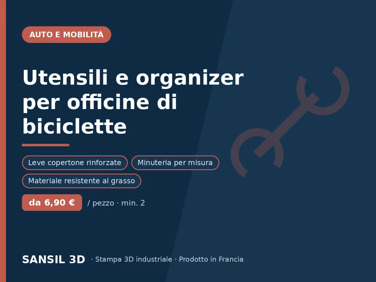 Utensili e organizzatori da officina per negozi di biciclette