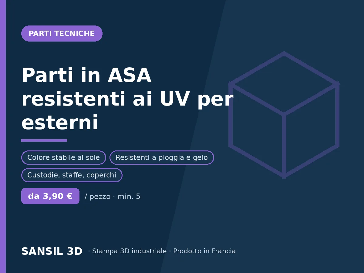 Pezzi in ASA resistente ai raggi UV per esterni
