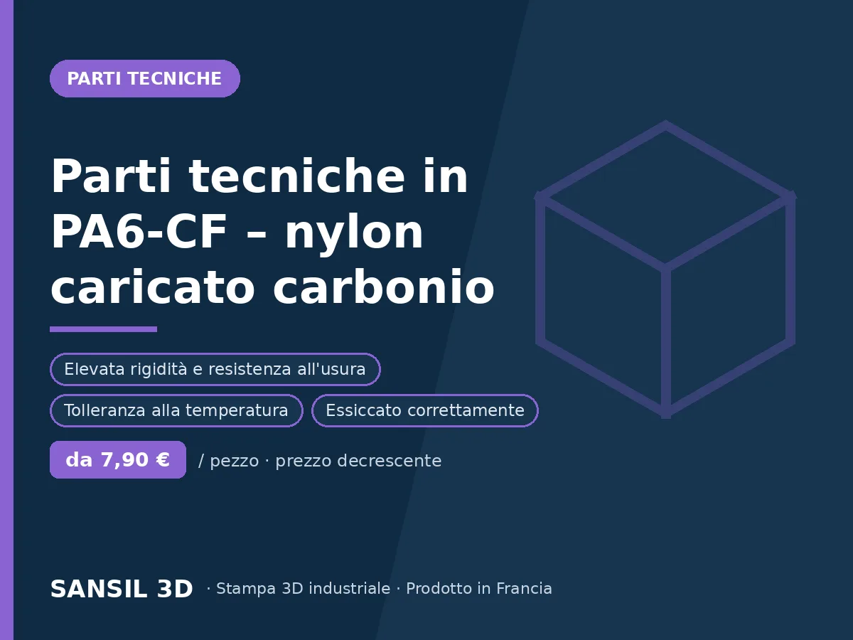 Pezzi tecnici in PA6-CF – nylon caricato fibra di carbonio
