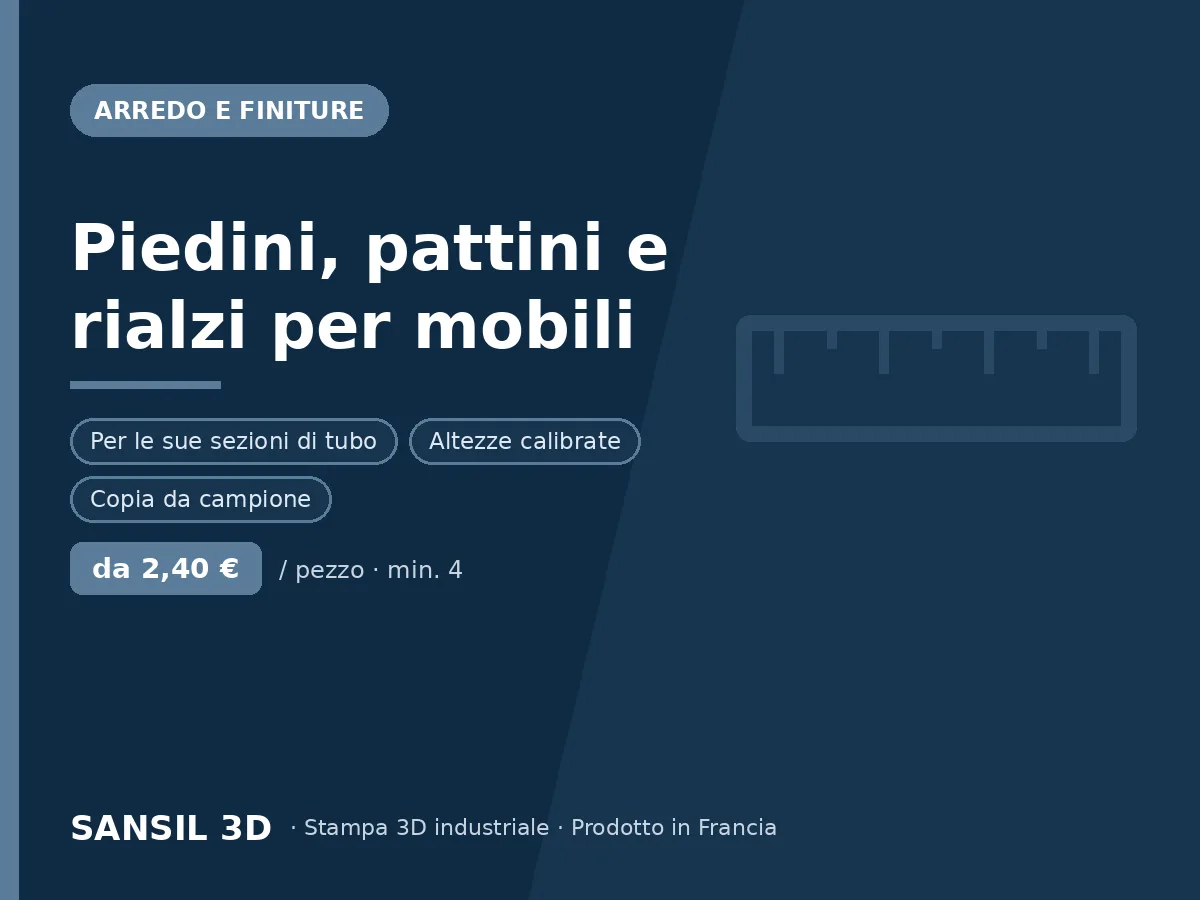 Piedini, pattini e rialzi per mobili