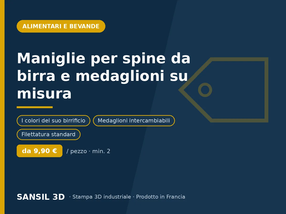 Maniglie per spine da birra personalizzate e medaglioni