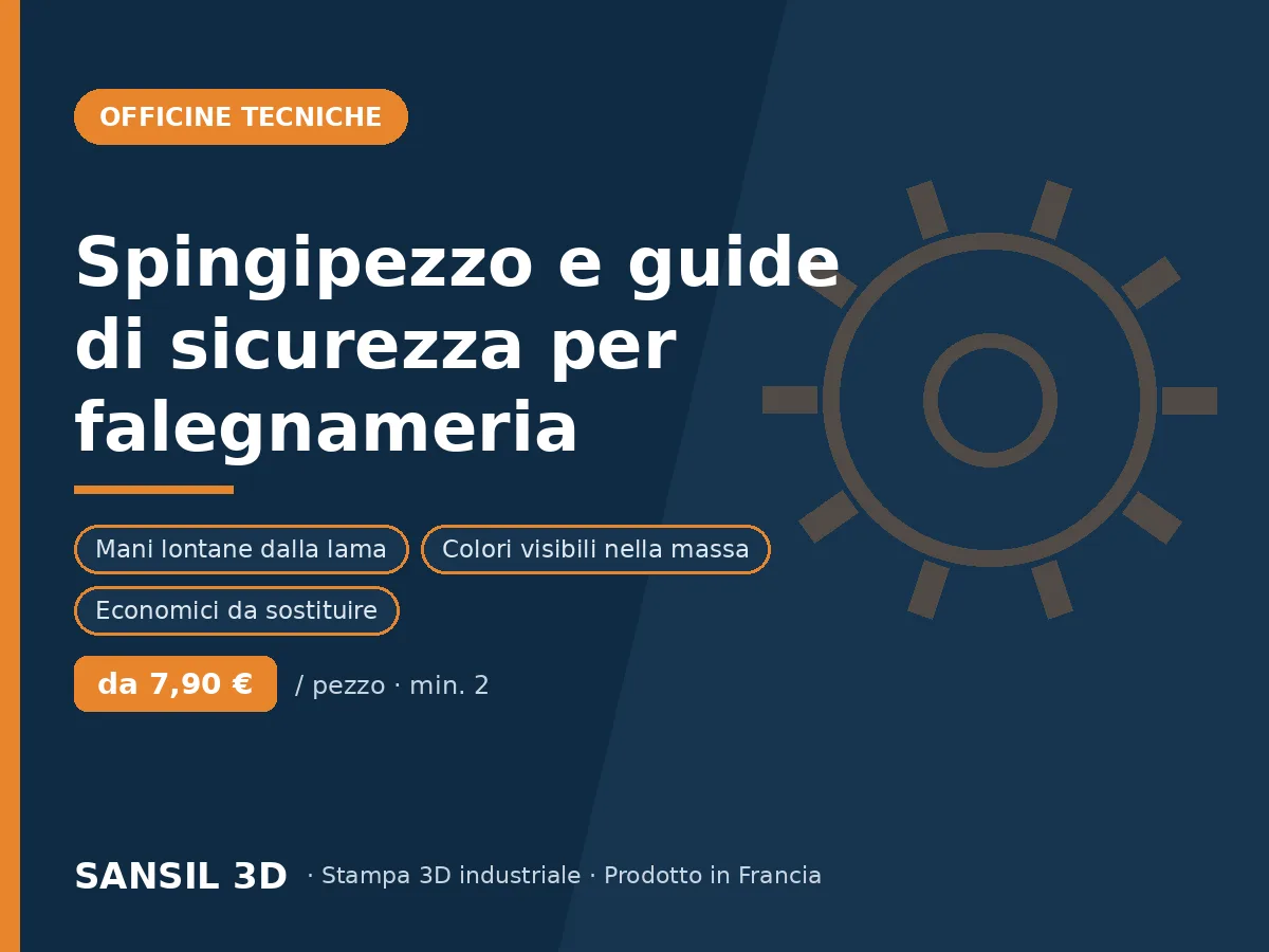 Spingipezzo e guide di sicurezza per macchine per il legno