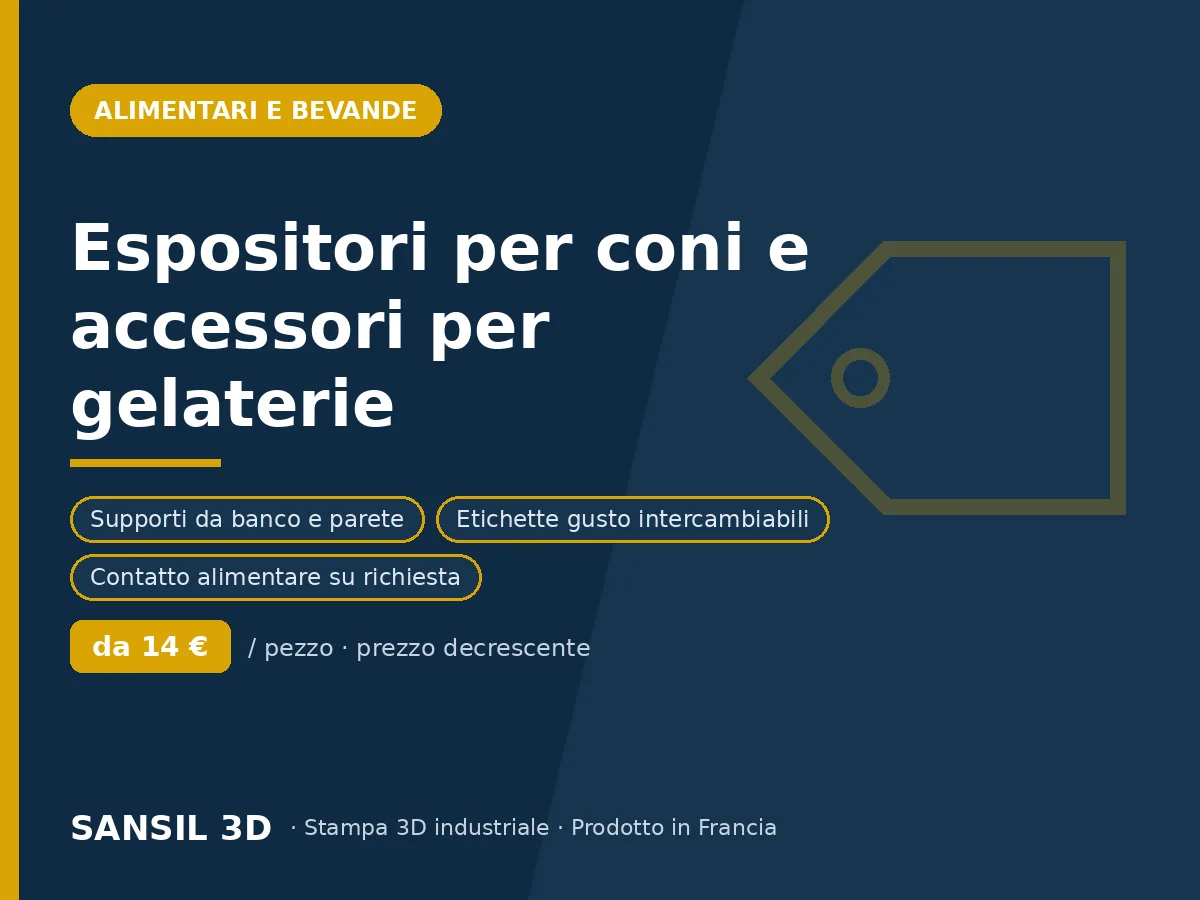 Espositori per coni e accessori per gelaterie