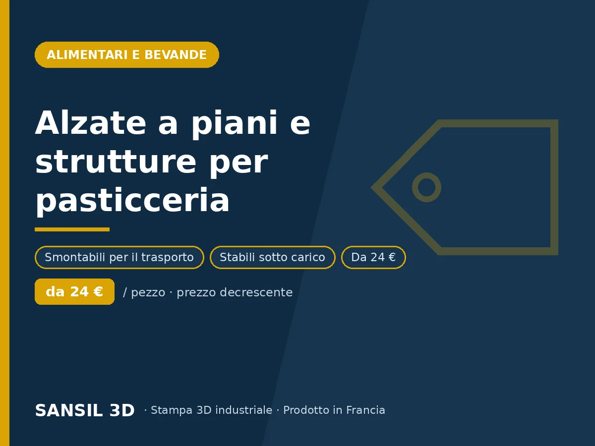 Alzate a piani e strutture per pasticcerie e catering