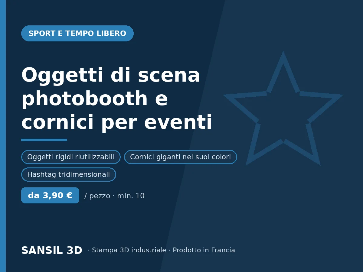 Oggetti per photobooth e cornici per animazione personalizzate