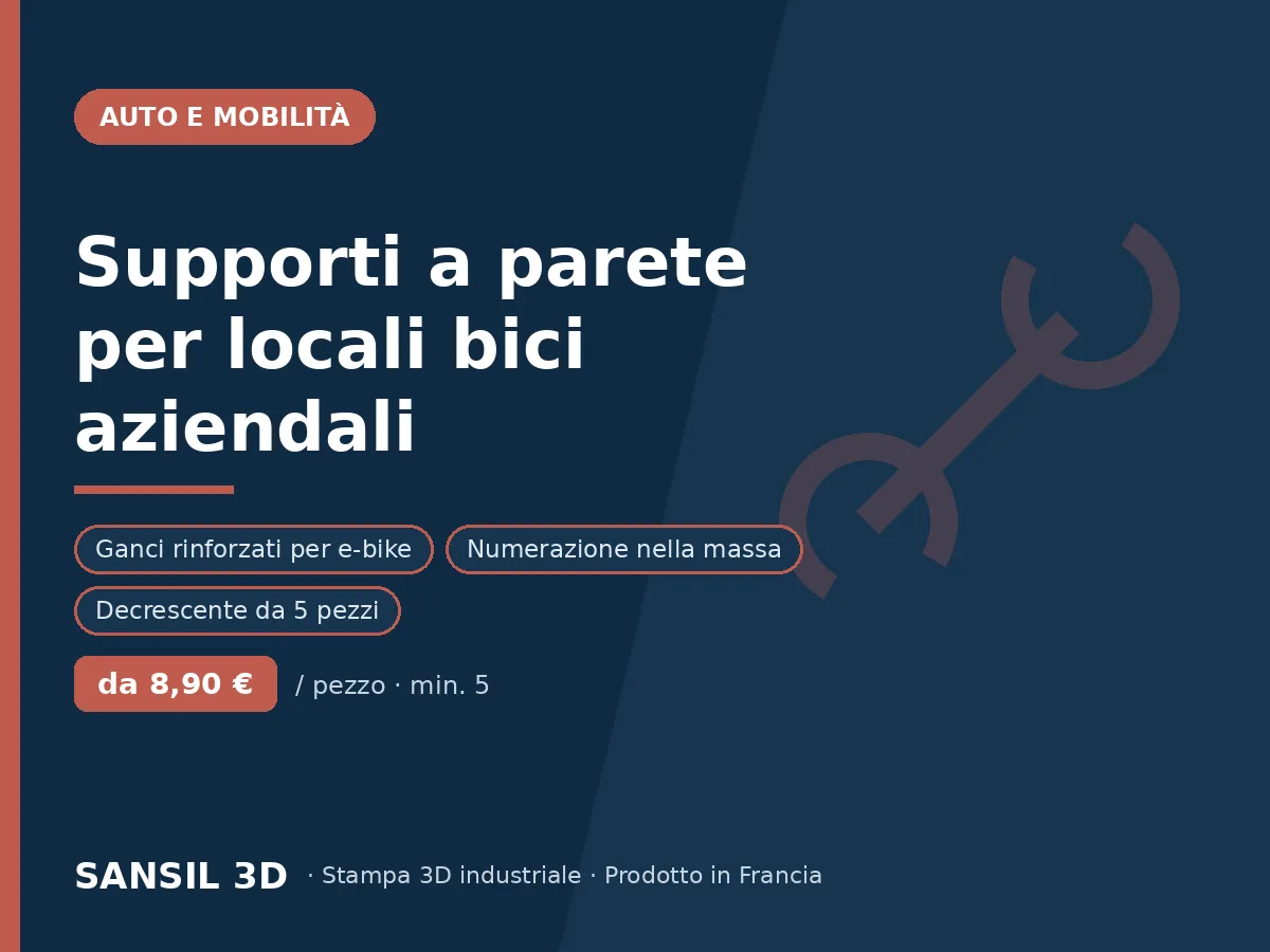 Rastrelliere e supporti a parete per locali bici aziendali