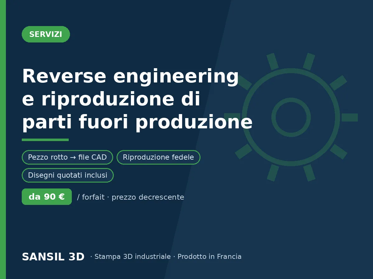 Reverse engineering e riproduzione di pezzi fuori produzione – scansione, CAD, pezzo