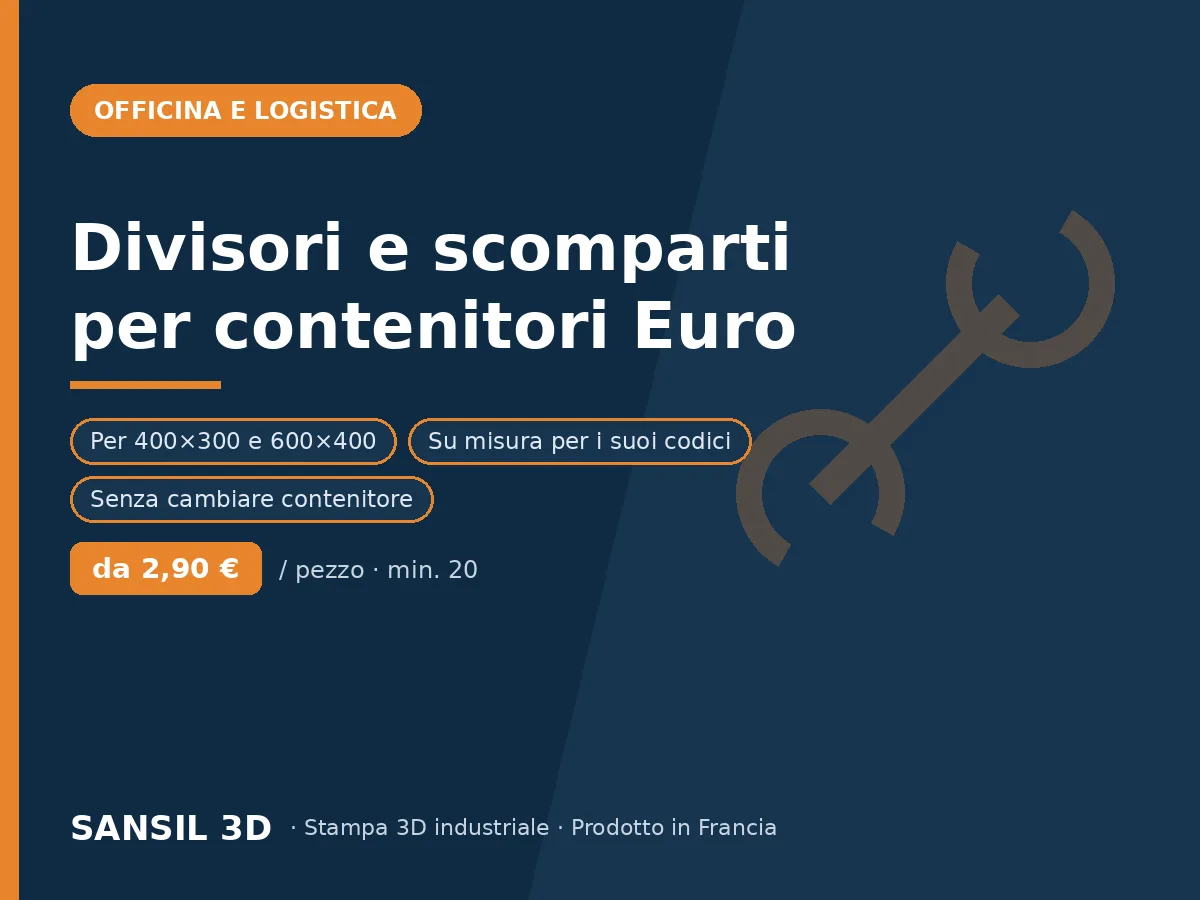Separatori e scomparti per contenitori Euro normalizzati