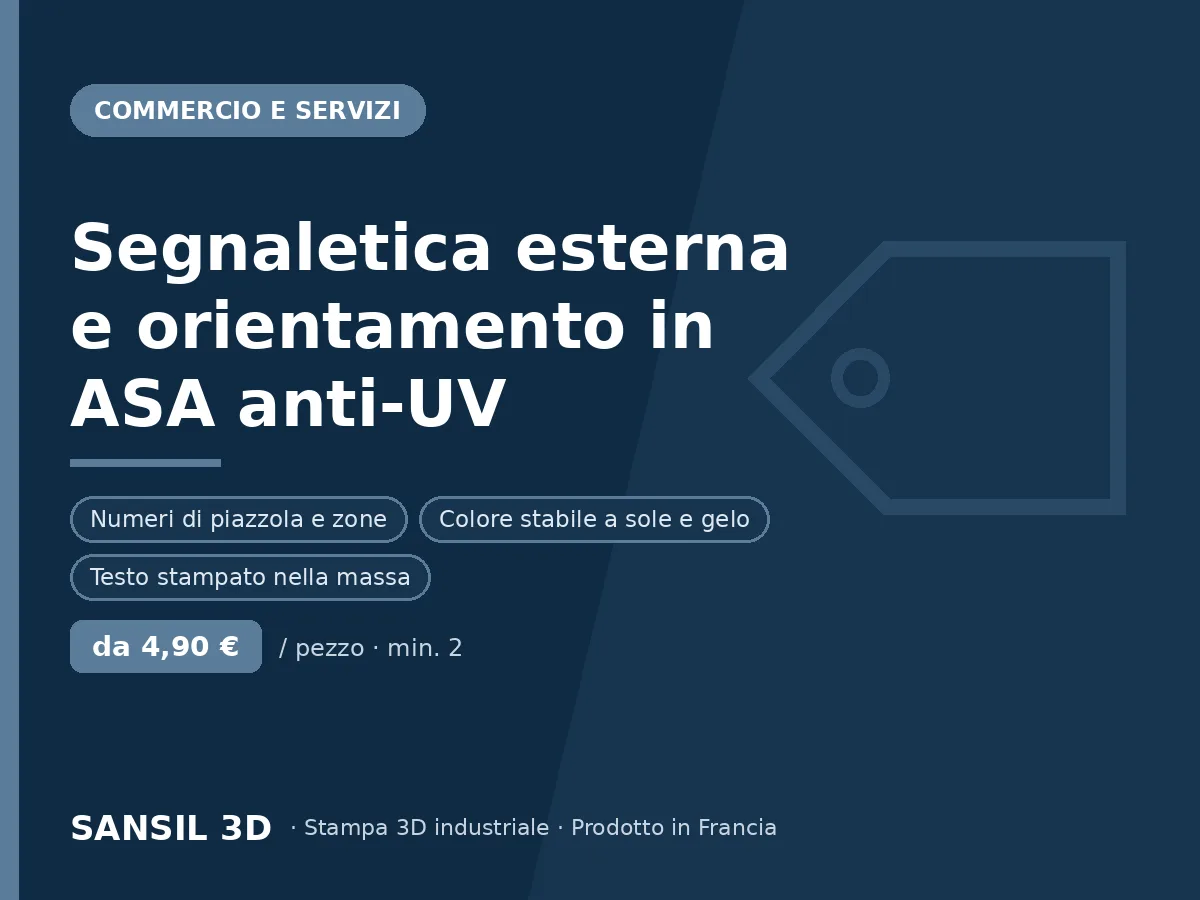 Segnaletica esterna e identificazione dei siti in ASA anti-UV
