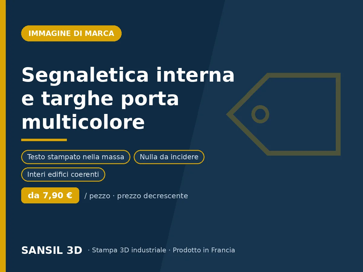 Segnaletica interna e targhe porta multicolore