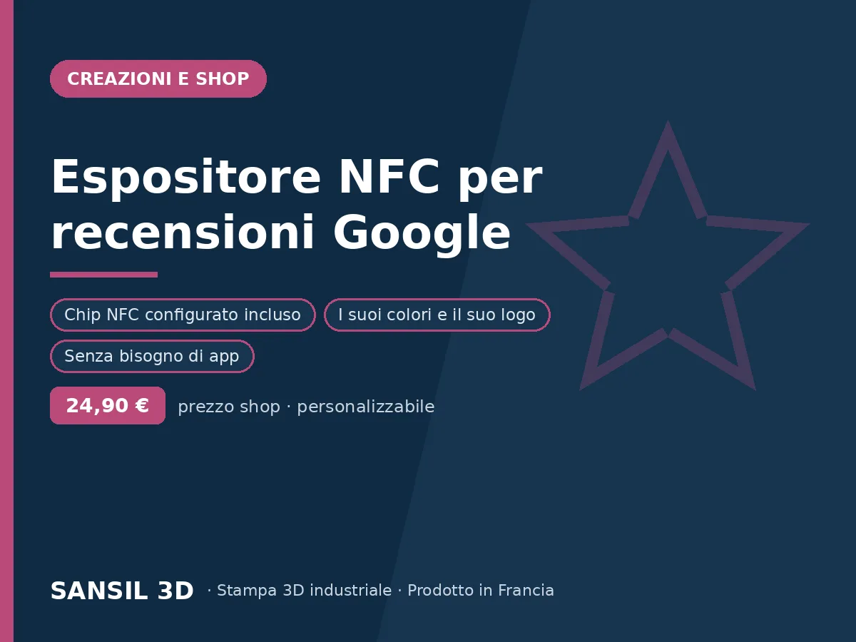 Espositore NFC per recensioni Google