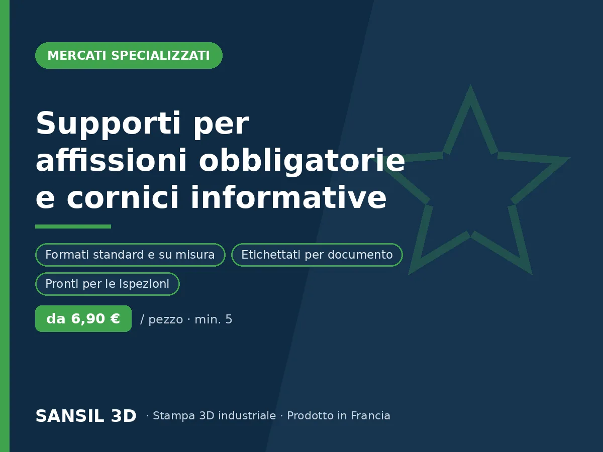 Supporti per affissioni obbligatorie e portalocandine