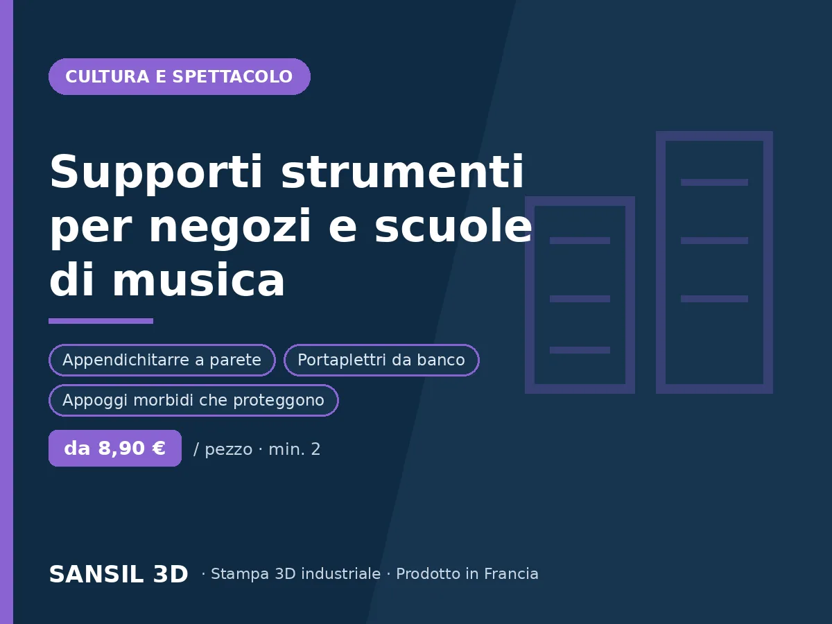 Supporti per strumenti e accessori per negozi e scuole di musica