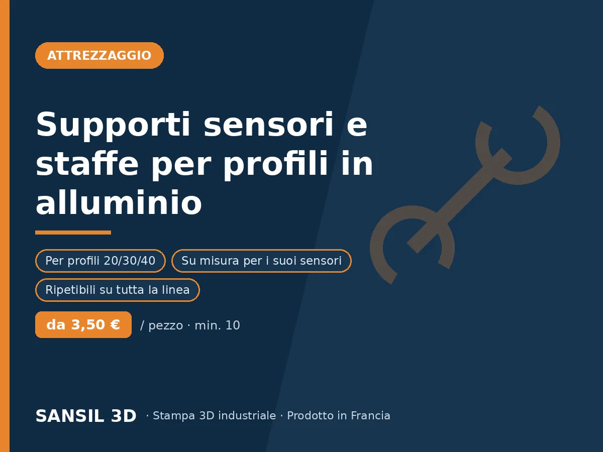 Supporti sensori e fissaggi per profili in alluminio 20/30/40