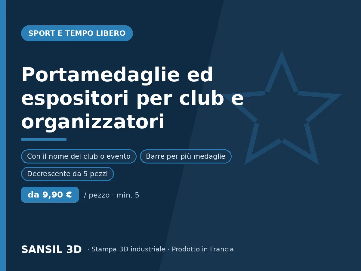 Supporti ed espositori per medaglie per club e organizzatori