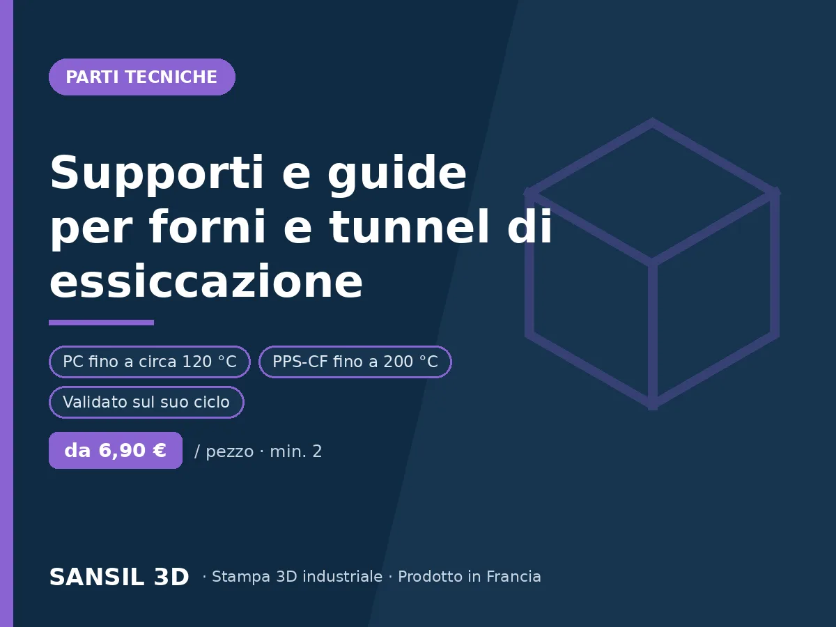 Supporti, guide e pezzi per forni e tunnel di essiccazione