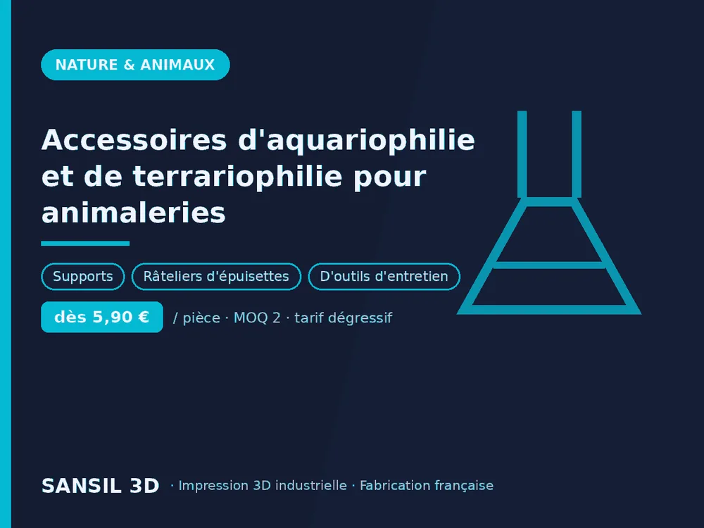 Accessoires d'aquariophilie et de terrariophilie pour animaleries