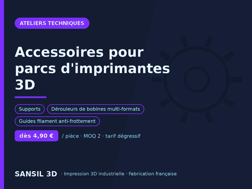 Accessoires pour parcs d'imprimantes 3D
