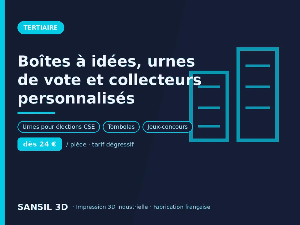 Boîtes à idées, urnes de vote et collecteurs personnalisés
