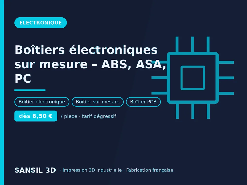 Boîtiers électroniques sur mesure – ABS, ASA, PC