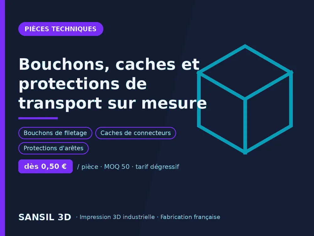 Bouchons, caches et protections de transport sur mesure