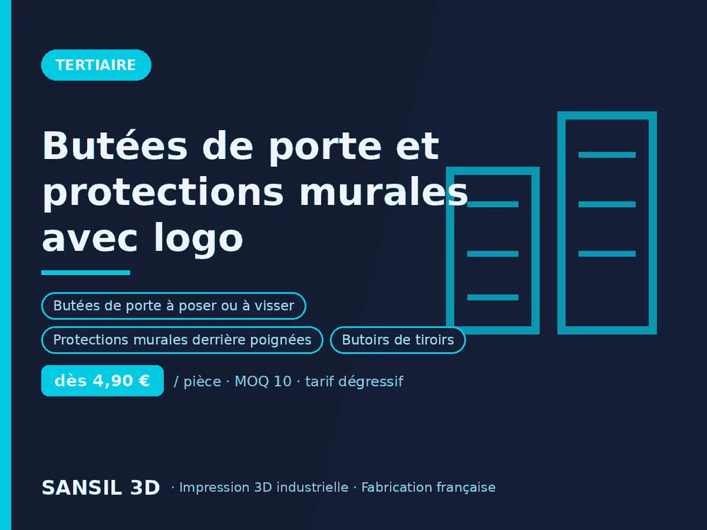 Butées de porte et protections murales avec logo