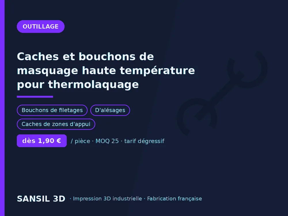 Caches et bouchons de masquage haute température pour thermolaquage
