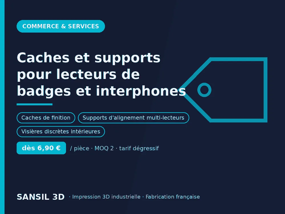 Caches et supports pour lecteurs de badges et interphones