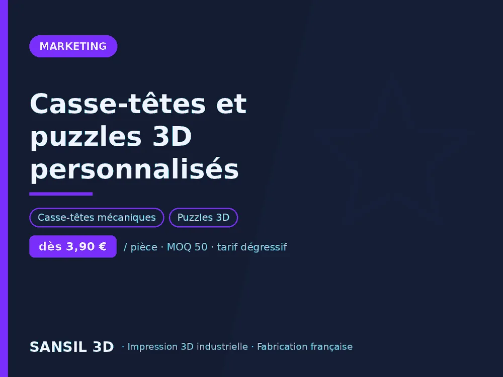 Casse-têtes et puzzles 3D personnalisés