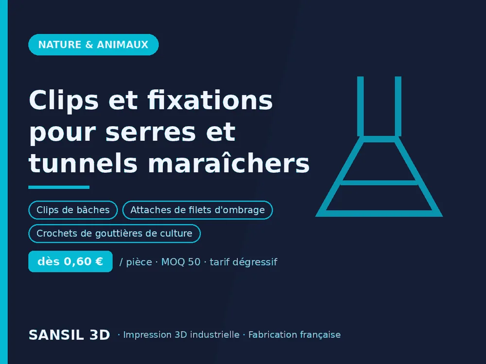 Clips et fixations pour serres et tunnels maraîchers