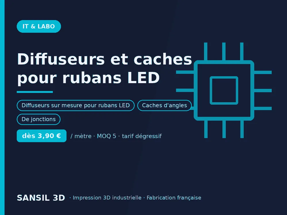 Diffuseurs et caches pour rubans LED