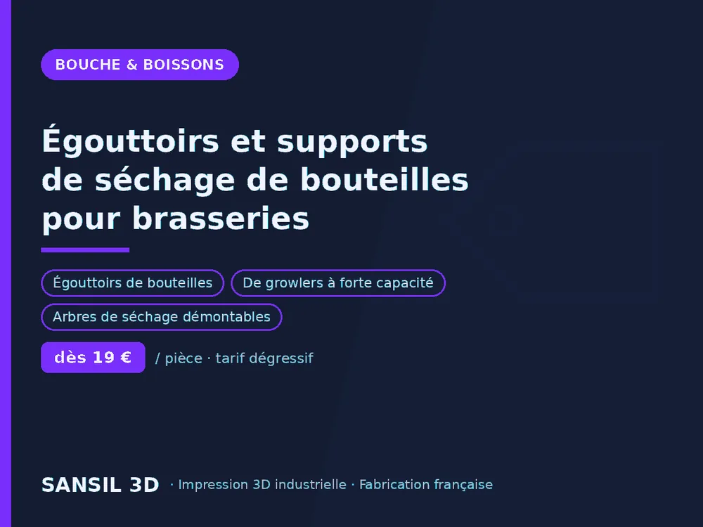 Égouttoirs et supports de séchage de bouteilles pour brasseries