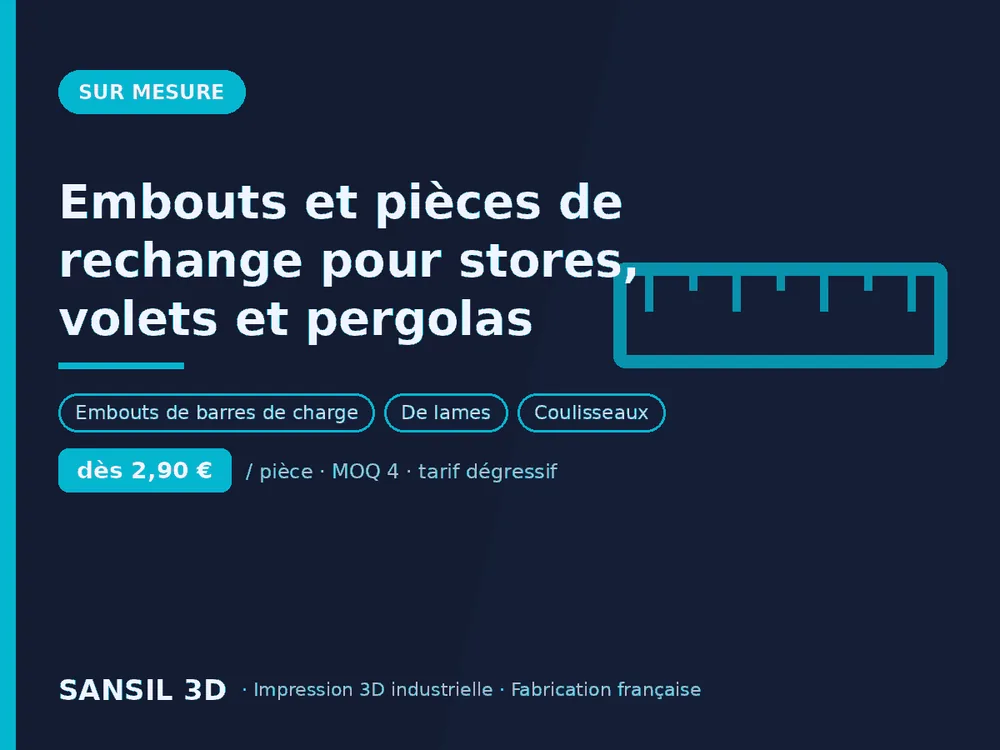 Embouts et pièces de rechange pour stores, volets et pergolas