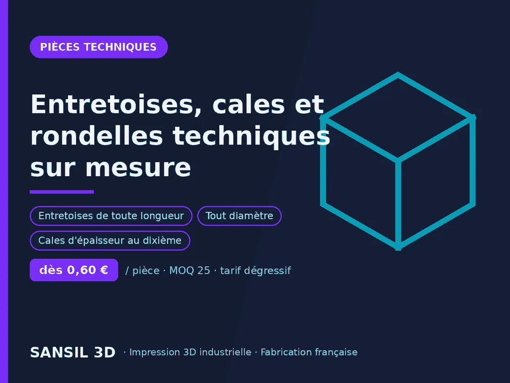 Entretoises, cales et rondelles techniques sur mesure
