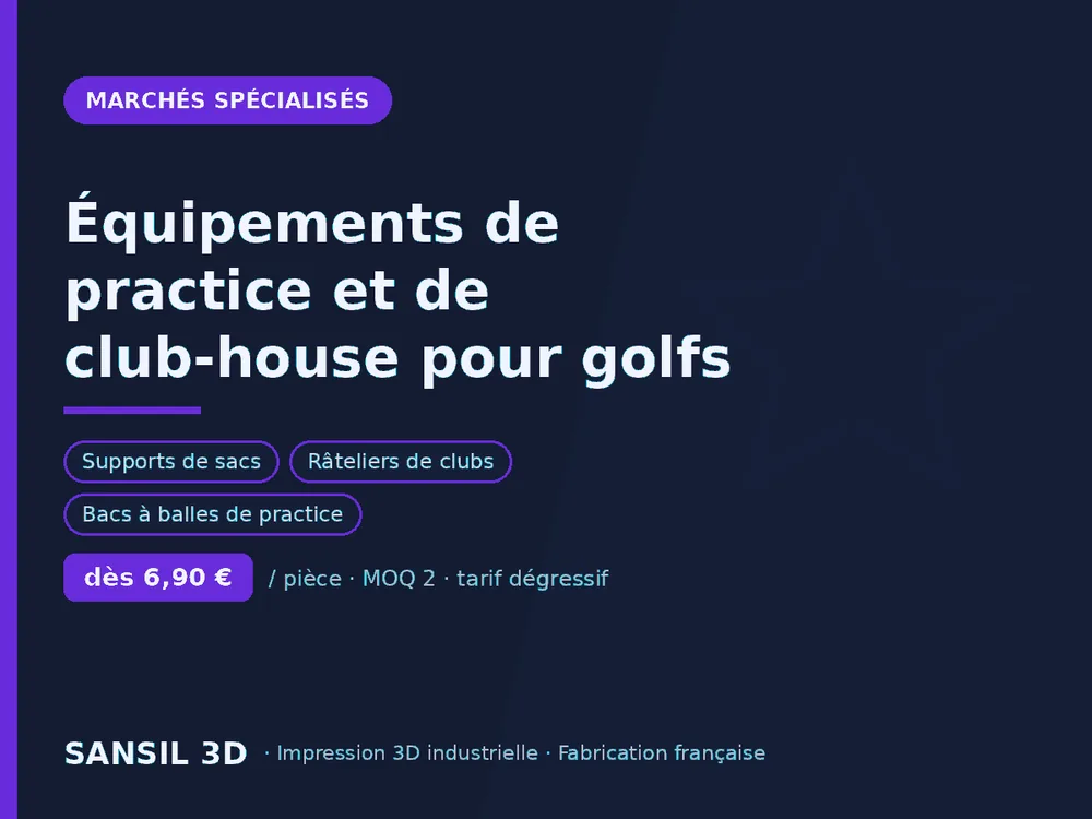 Équipements de practice et de club-house pour golfs