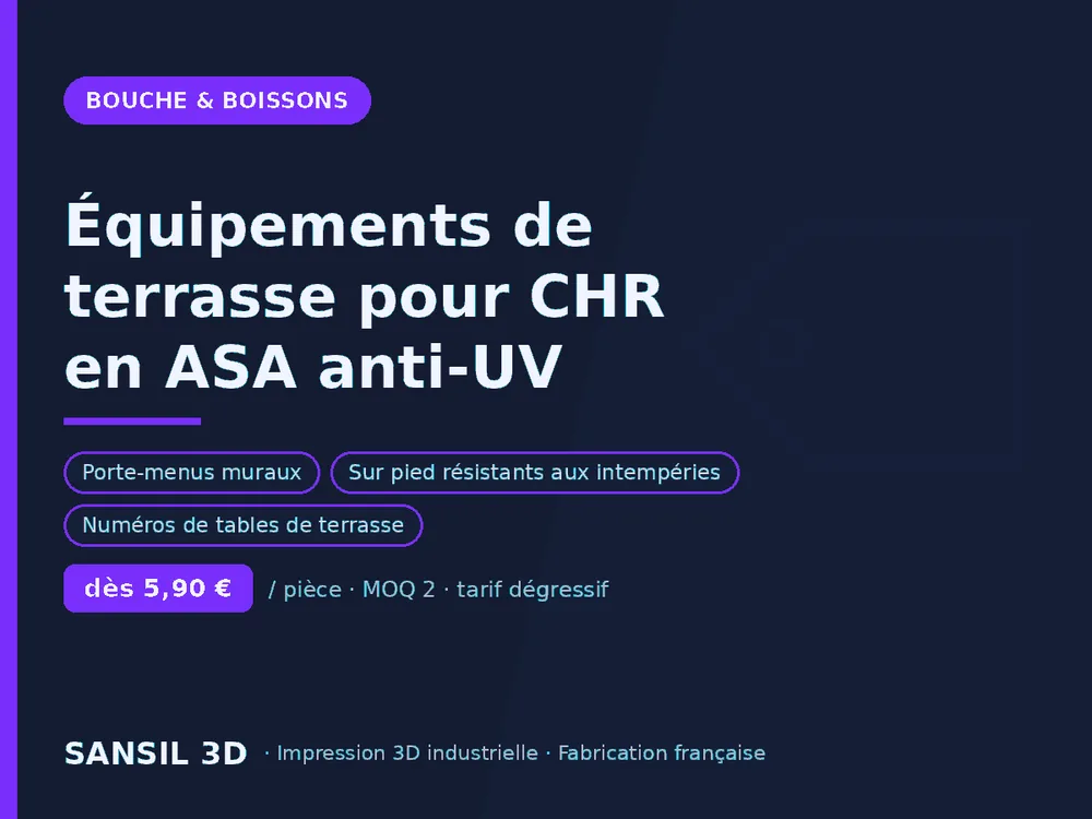 Équipements de terrasse pour CHR en ASA anti-UV