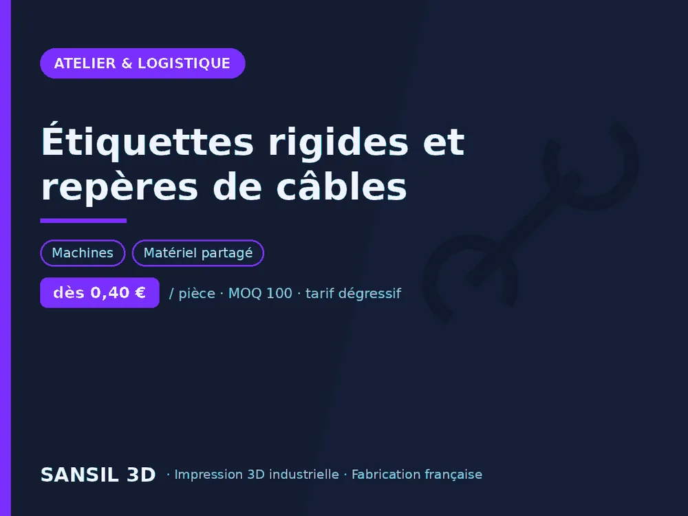 Étiquettes rigides et repères de câbles