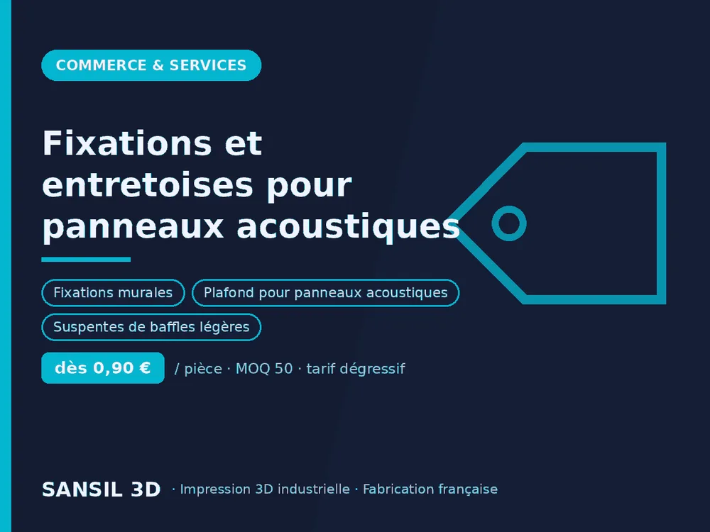 Fixations et entretoises pour panneaux acoustiques
