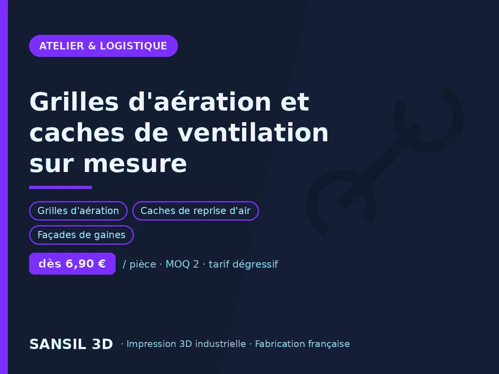 Grilles d'aération et caches de ventilation sur mesure
