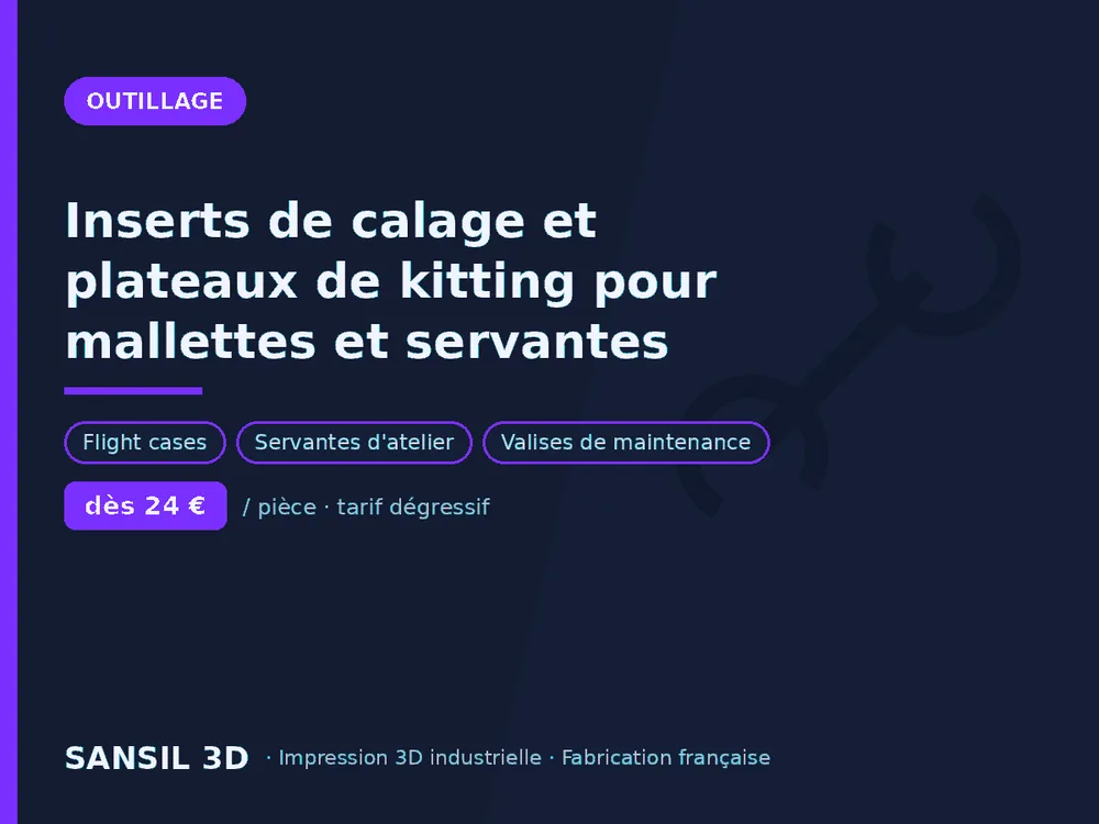 Inserts de calage et plateaux de kitting pour mallettes et servantes