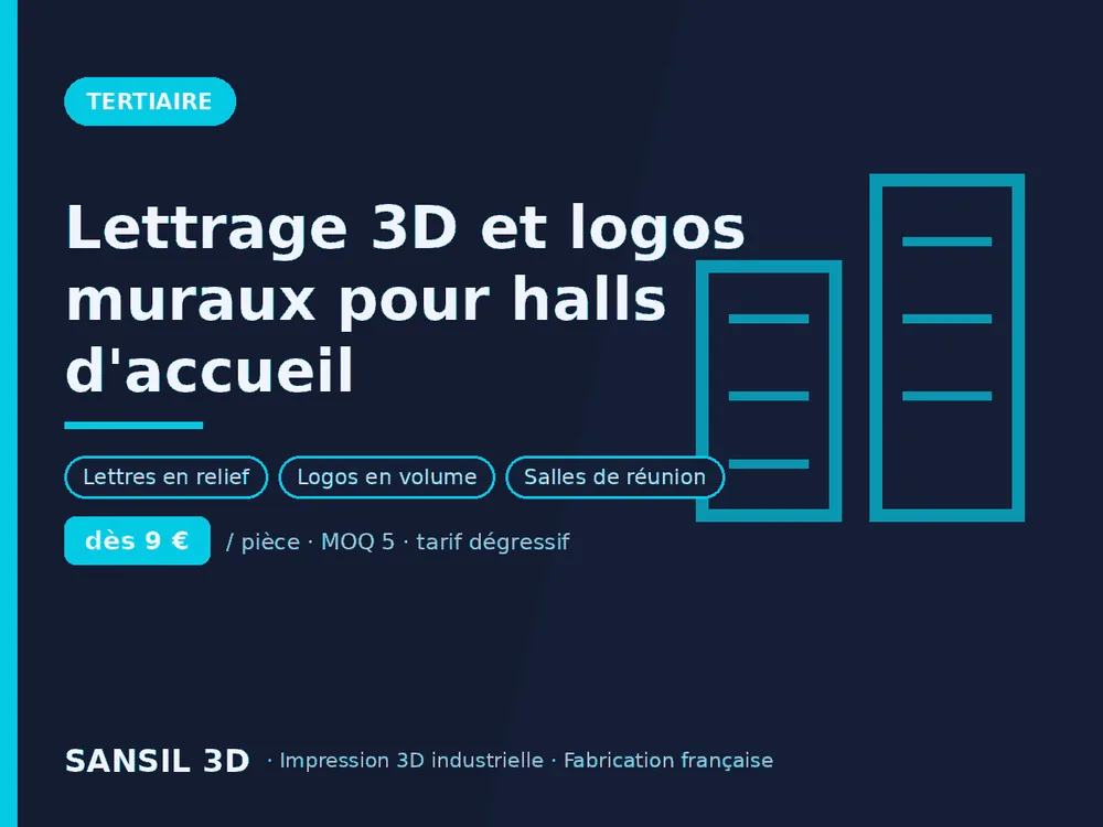 Lettrage 3D et logos muraux pour halls d'accueil