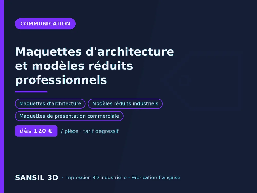Maquettes d'architecture et modèles réduits professionnels