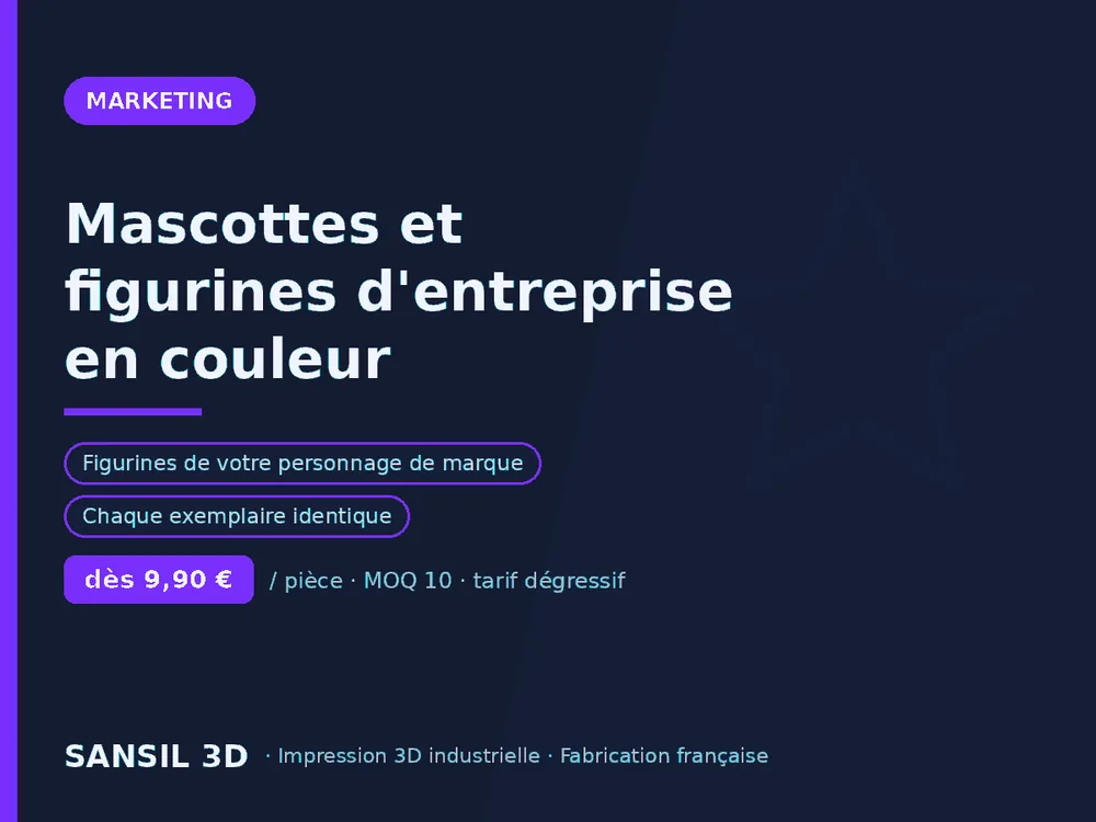 Mascottes et figurines d'entreprise en couleur
