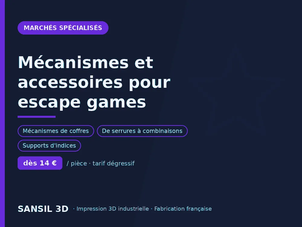 Mécanismes et accessoires pour escape games