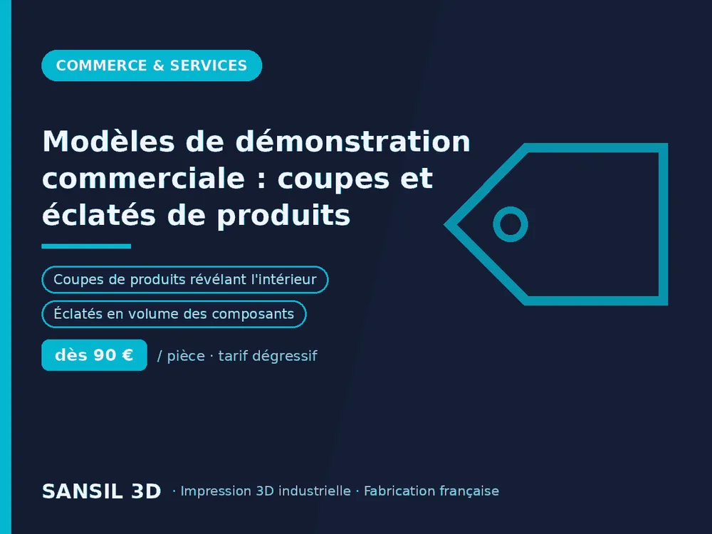 Modèles de démonstration commerciale : coupes et éclatés de produits