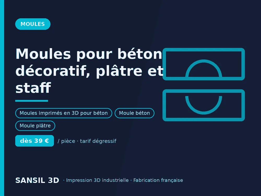 Moules pour béton décoratif, plâtre et staff