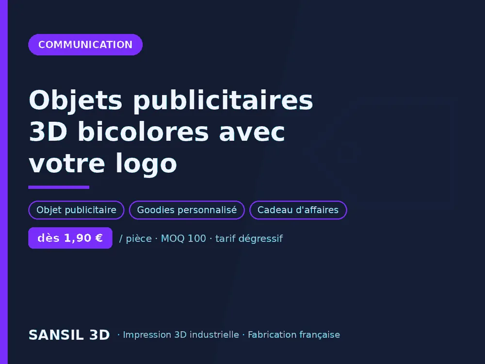 Objets publicitaires 3D bicolores avec votre logo